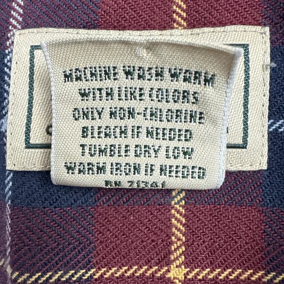 LL Bean Mens Large Flannel Shirt Blue and Red Plaid Button Down Traditional Fit - Picture 10 of 10